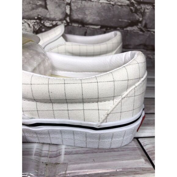 Vans Classic Slip-On Checkerboard Day White Canvas Sneakers Shoes Women 9.5M US main image 12